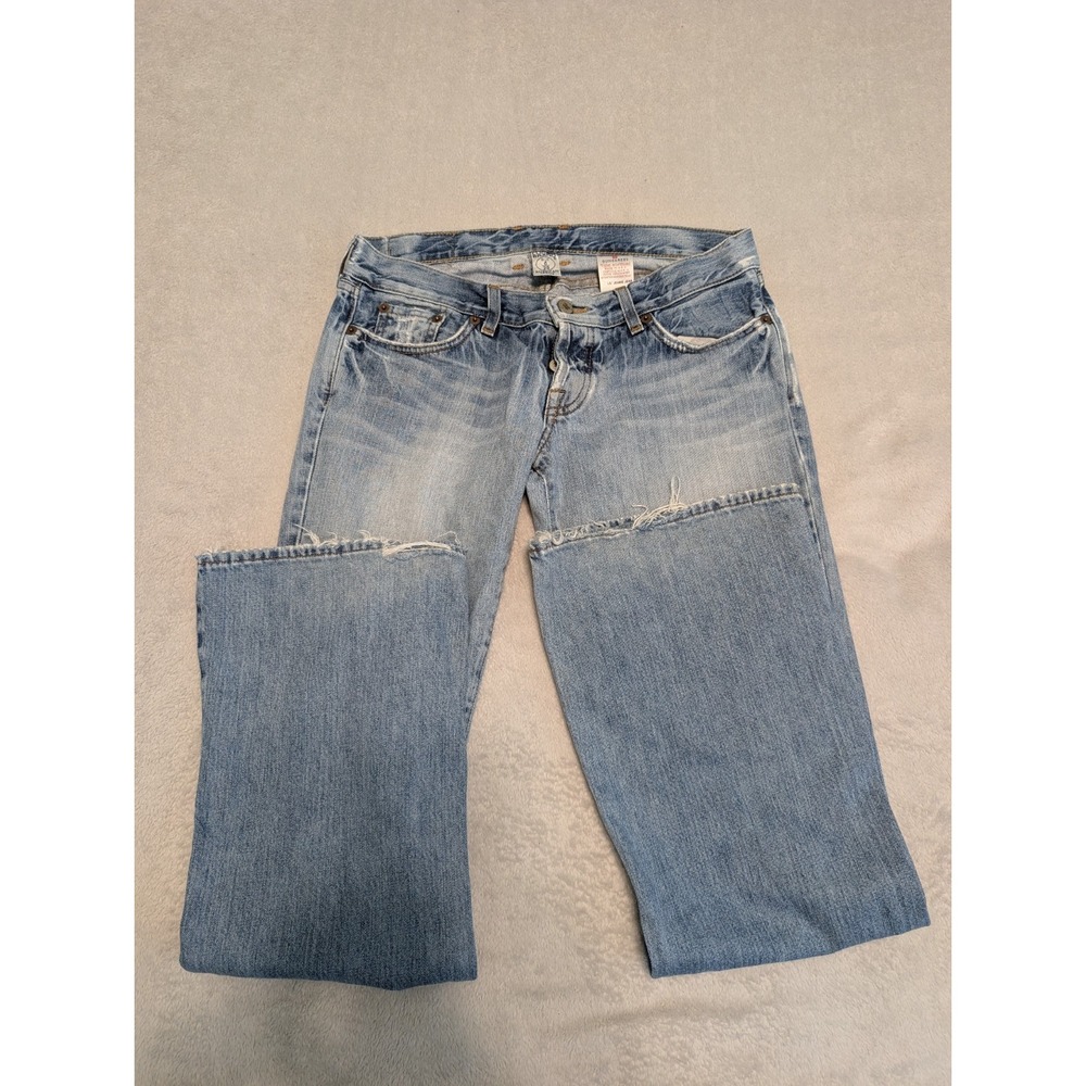 Lucky Brand Jeans Dungarees Flare Leg Blue Denim Low Rise Women's 6/28